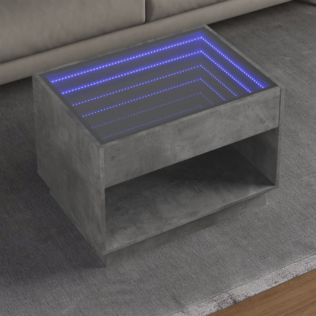 Coffee Table With Infinity Led 70X50X50 Cm