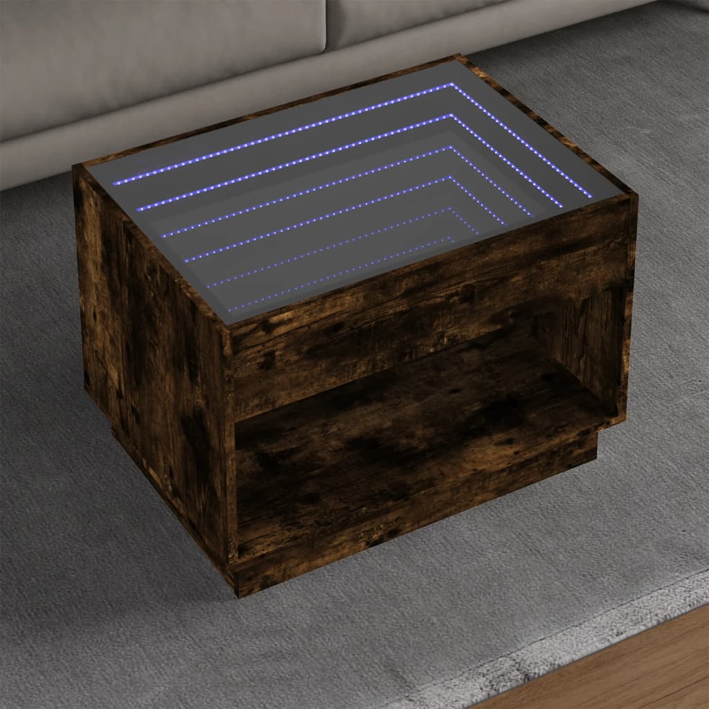 Coffee Table With Infinity Led 70X50X50 Cm