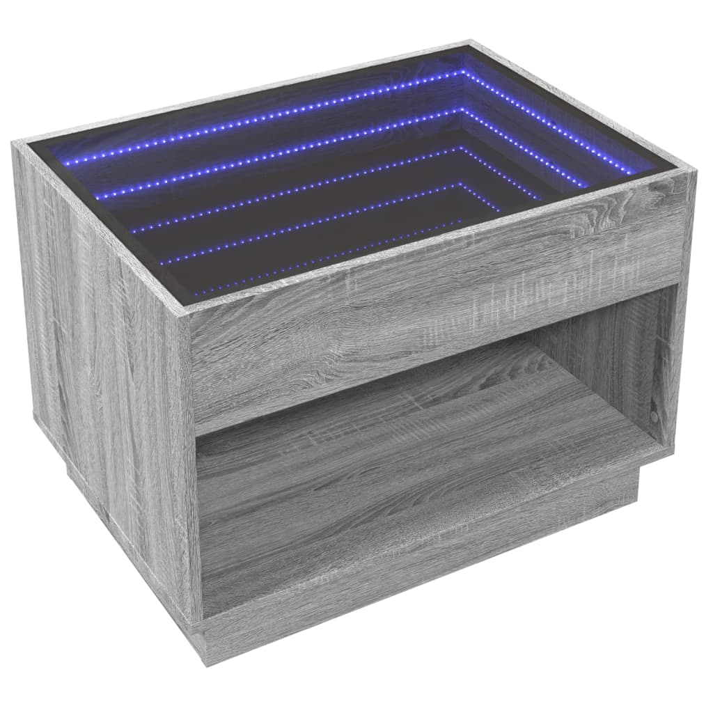 Coffee Table With Infinity Led 70X50X50 Cm