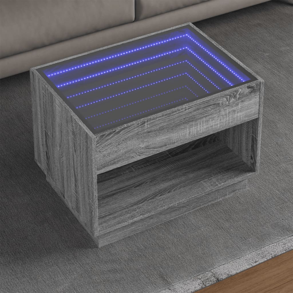Coffee Table With Infinity Led 70X50X50 Cm