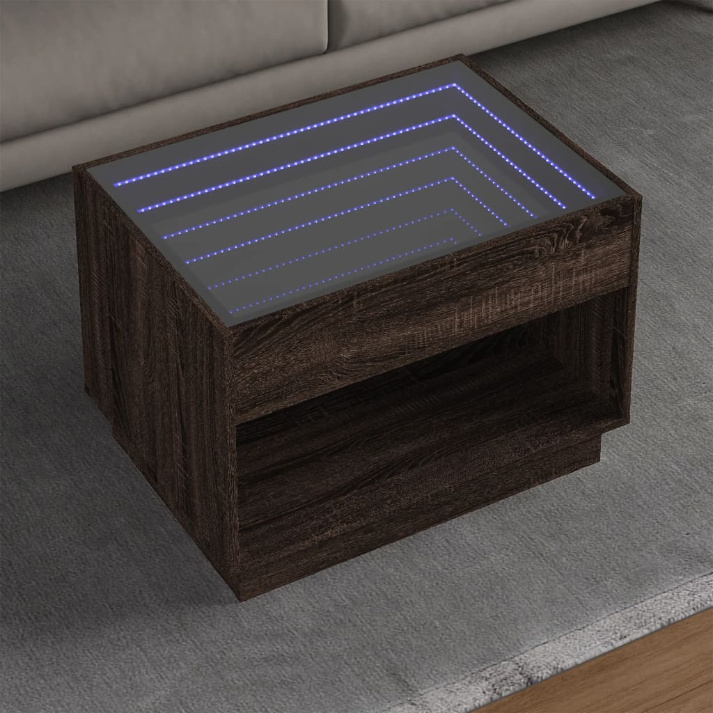 Coffee Table With Infinity Led 70X50X50 Cm