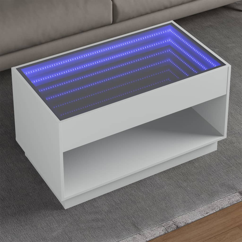 Coffee Table With Infinity Led 70X50X50 Cm
