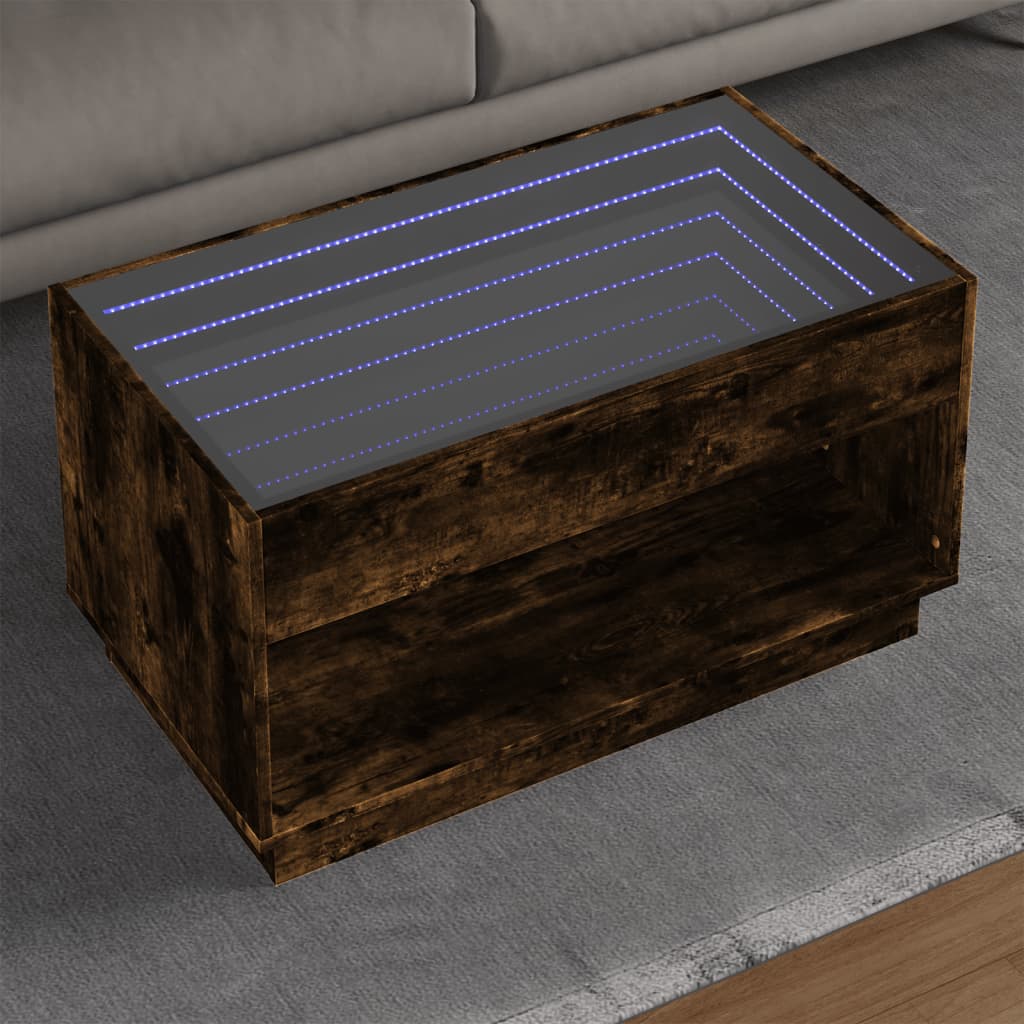 Coffee Table With Infinity Led 70X50X50 Cm