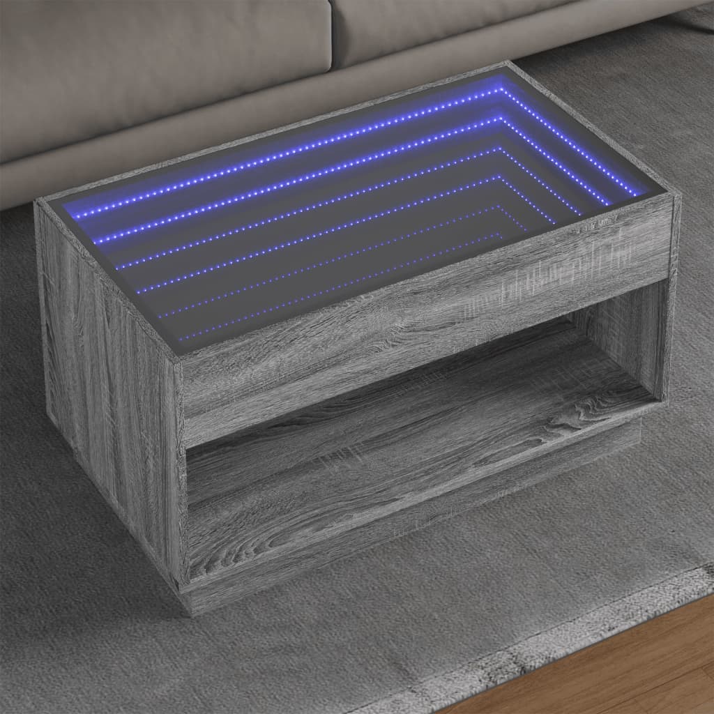 Coffee Table With Infinity Led 70X50X50 Cm