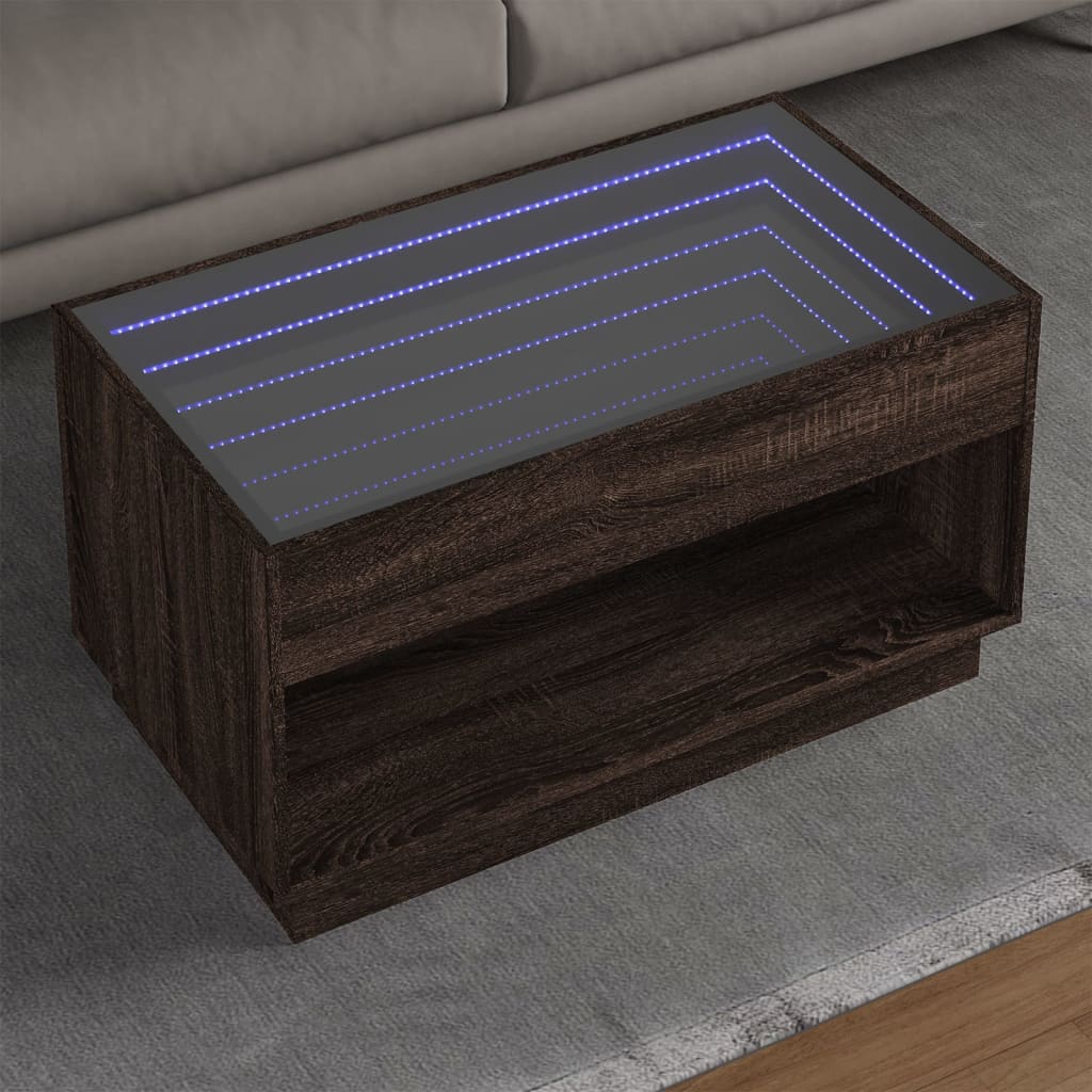 Coffee Table With Infinity Led 70X50X50 Cm