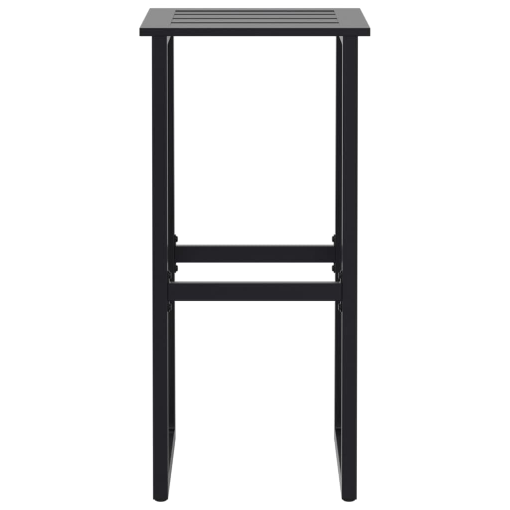 5 Piece Garden Bar Set Black Powder-Coated Steel