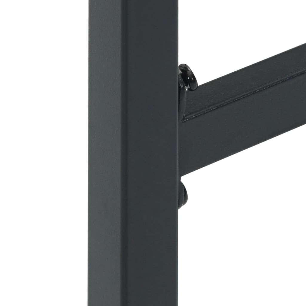 5 Piece Garden Bar Set Black Powder-Coated Steel