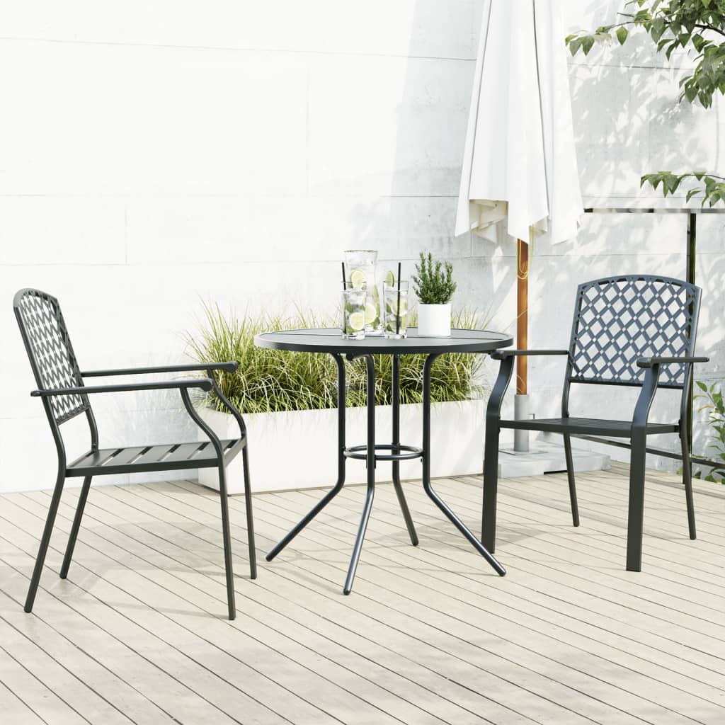 Stackable Garden Chair Set 5 Pcs Anthracite Powder-Coated Steel