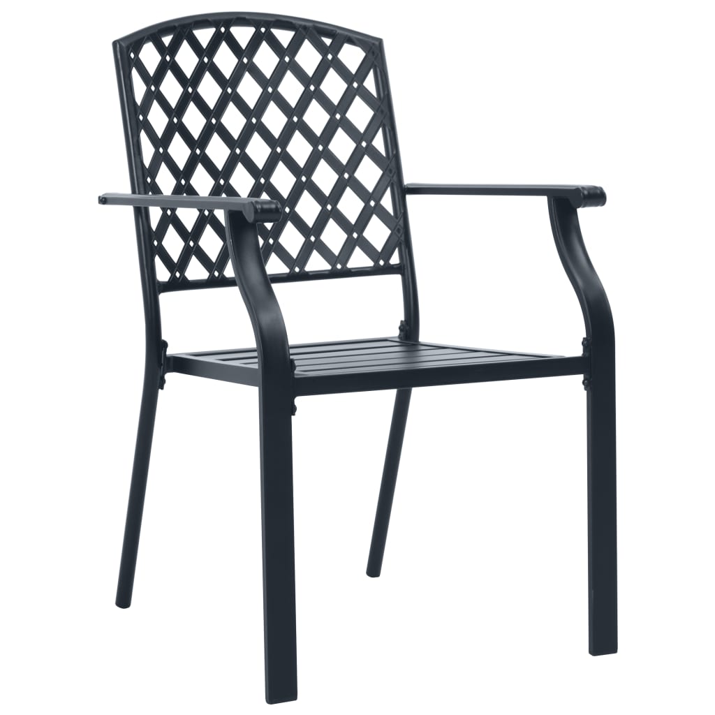 Stackable Garden Chair Set 5 Pcs Anthracite Powder-Coated Steel