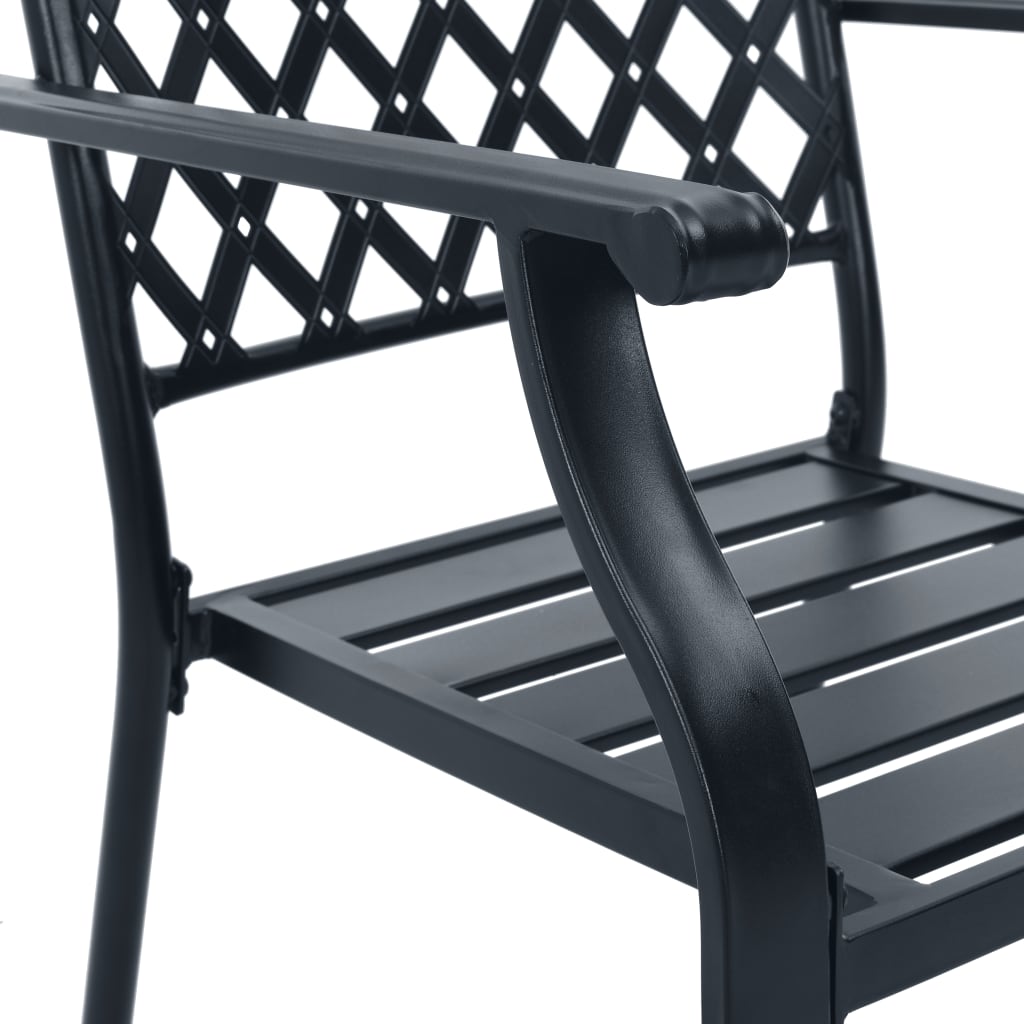 Stackable Garden Chair Set 5 Pcs Anthracite Powder-Coated Steel