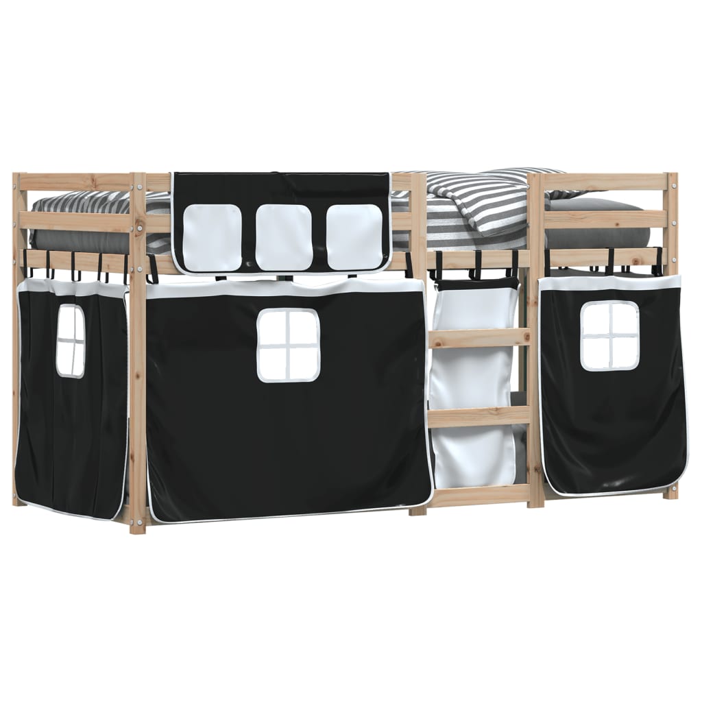 Bunk Bed Without Mattress White& Solid Wood Pine