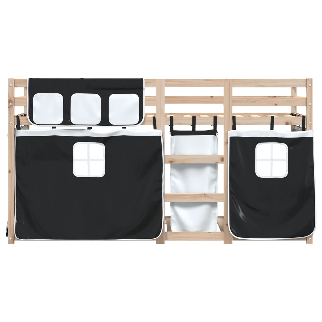 Bunk Bed Without Mattress White& Solid Wood Pine