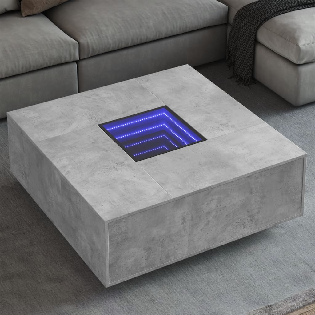 Coffee Table With Led Engineered Wood
