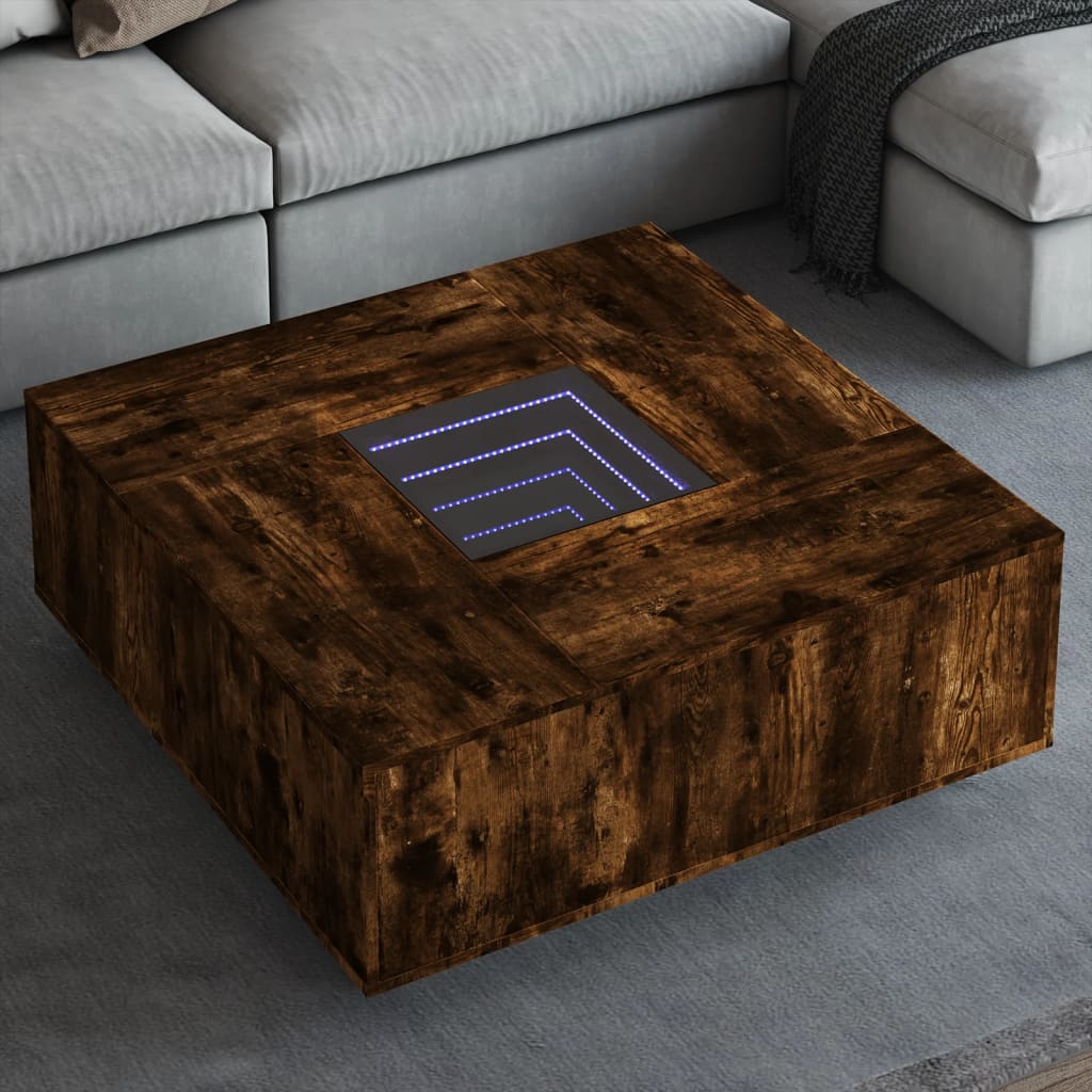 Coffee Table With Led Engineered Wood