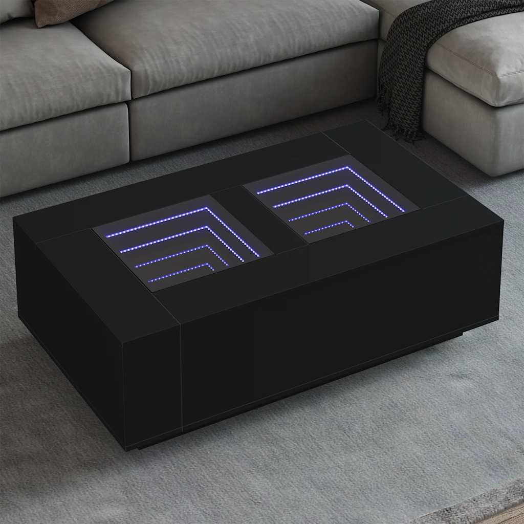 Coffee Table With Led Engineered Wood