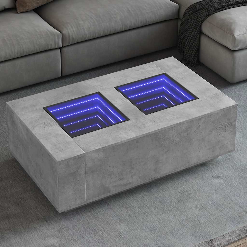 Coffee Table With Led Engineered Wood