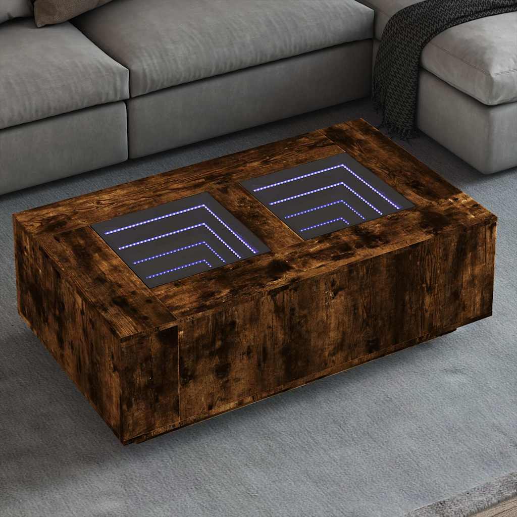 Coffee Table With Led Engineered Wood