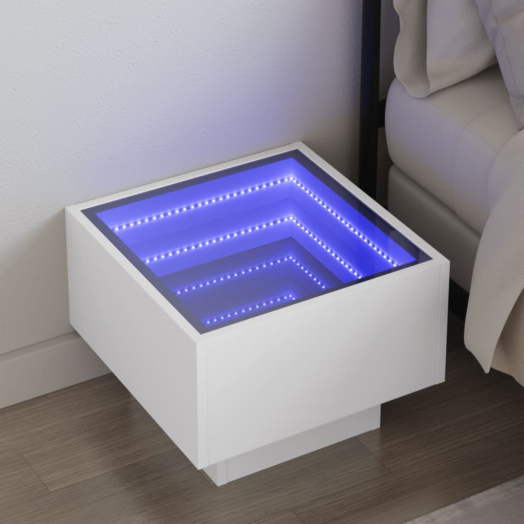 Bedside Table With Infinity Led 40X40X30 Cm