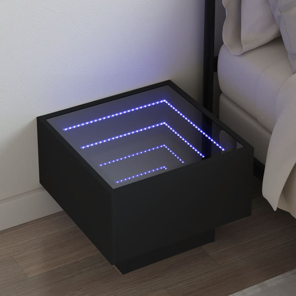 Bedside Table With Infinity Led 40X40X30 Cm