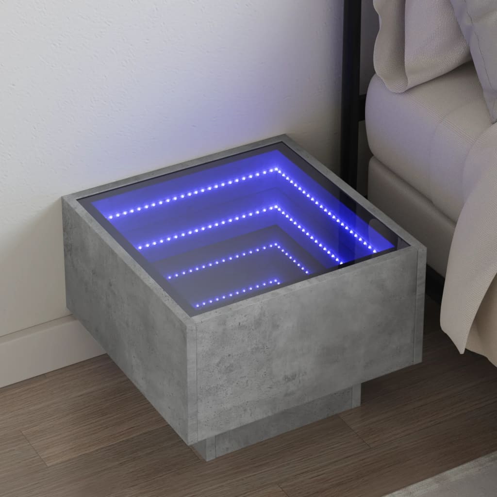 Bedside Table With Infinity Led 40X40X30 Cm