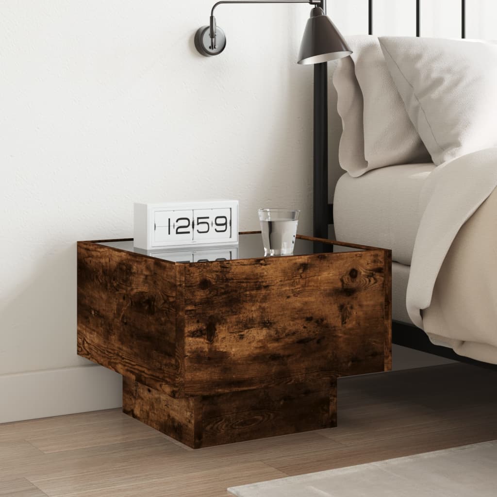 Bedside Table With Infinity Led 40X40X30 Cm