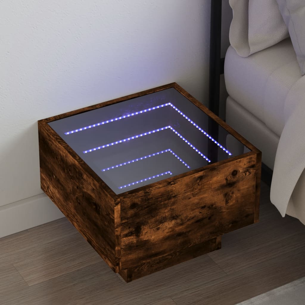 Bedside Table With Infinity Led 40X40X30 Cm