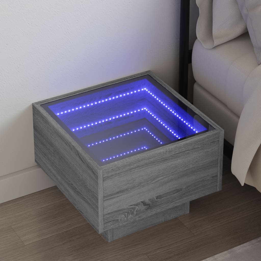 Bedside Table With Infinity Led 40X40X30 Cm