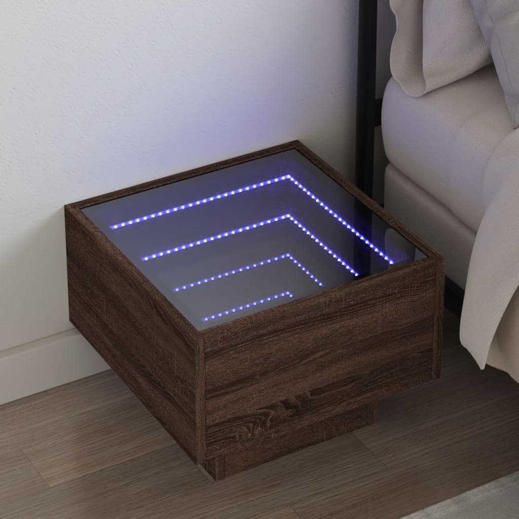 Bedside Table With Infinity Led 40X40X30 Cm
