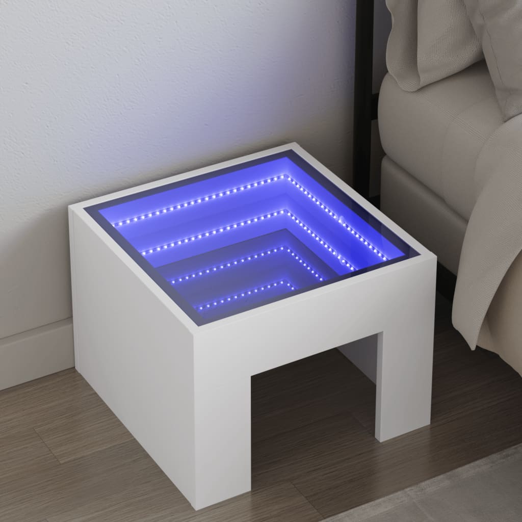 Bedside Table With Infinity Led 40X40X30 Cm