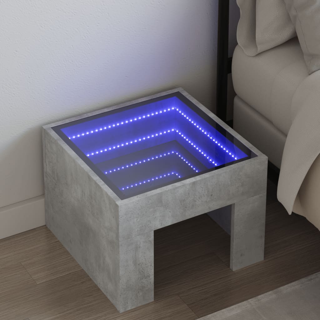 Bedside Table With Infinity Led 40X40X30 Cm