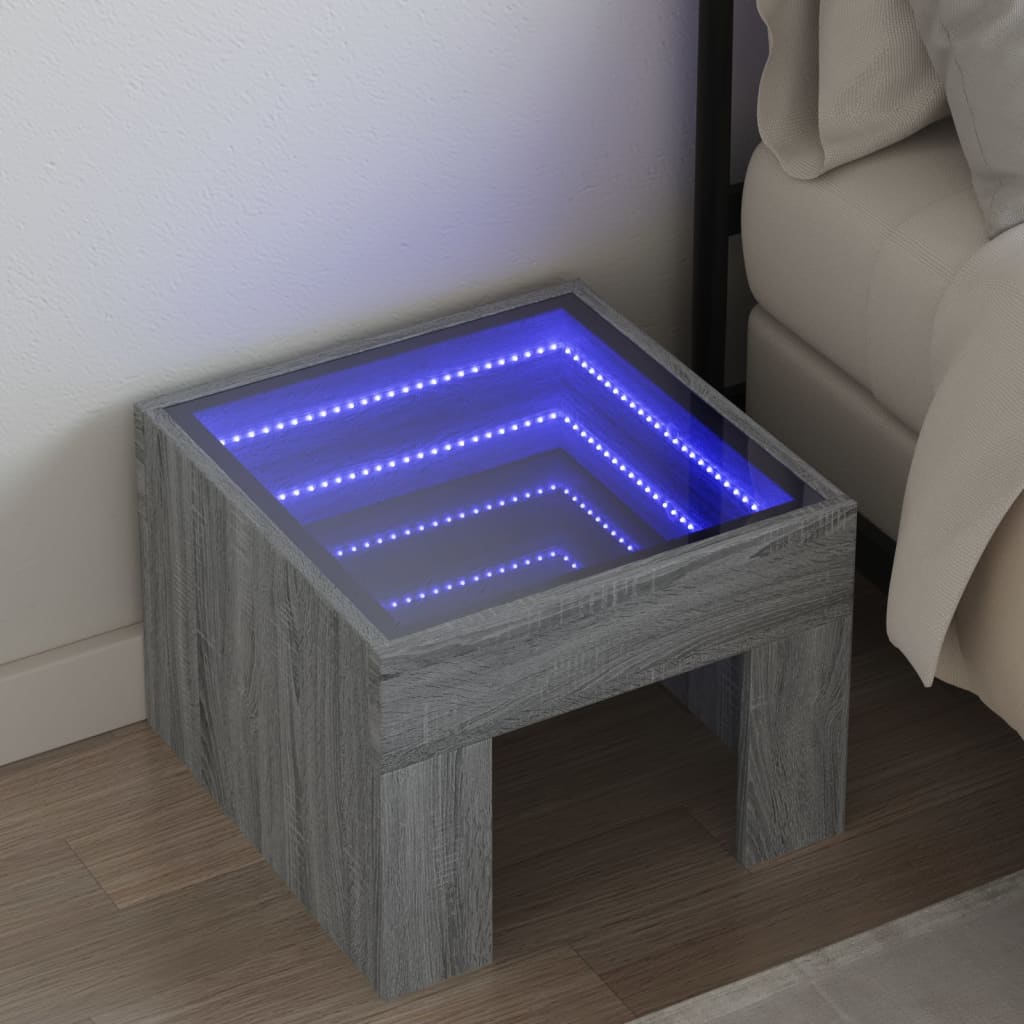 Bedside Table With Infinity Led 40X40X30 Cm