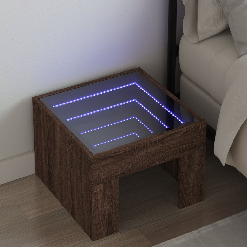 Bedside Table With Infinity Led 40X40X30 Cm