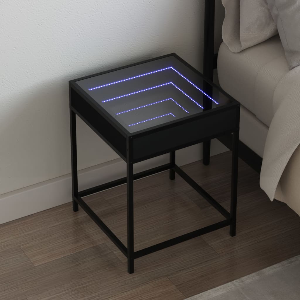 Bedside Table With Infinity Led 40X40X51 Cm