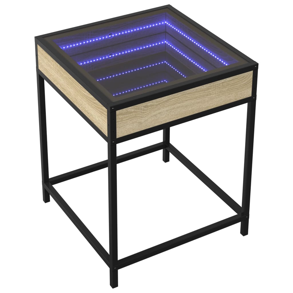 Bedside Table With Infinity Led 40X40X51 Cm