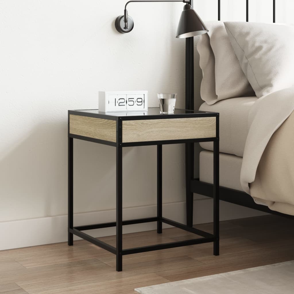 Bedside Table With Infinity Led 40X40X51 Cm