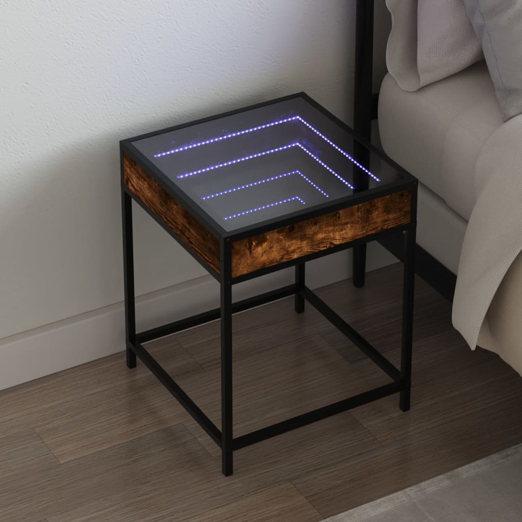 Bedside Table With Infinity Led 40X40X51 Cm