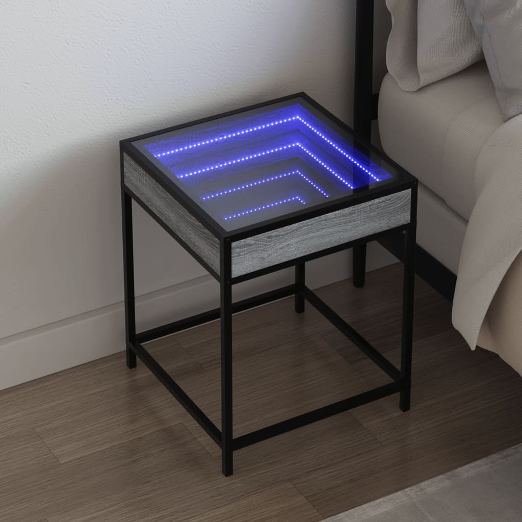 Bedside Table With Infinity Led 40X40X51 Cm