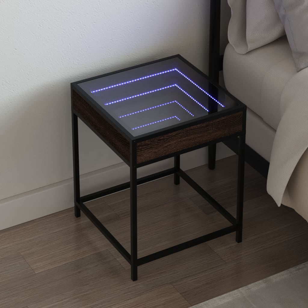 Bedside Table With Infinity Led 40X40X51 Cm