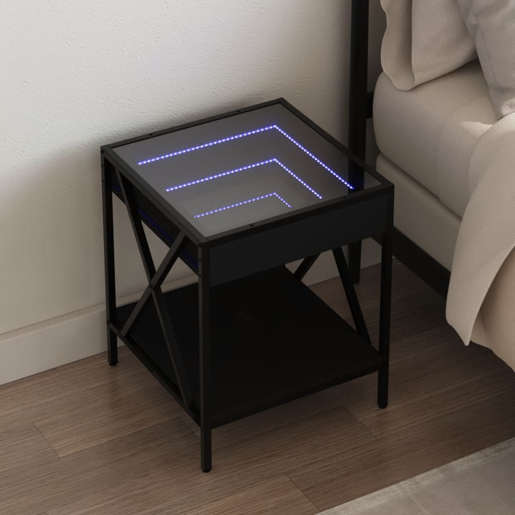Bedside Table With Infinity Led 40X40X49 Cm