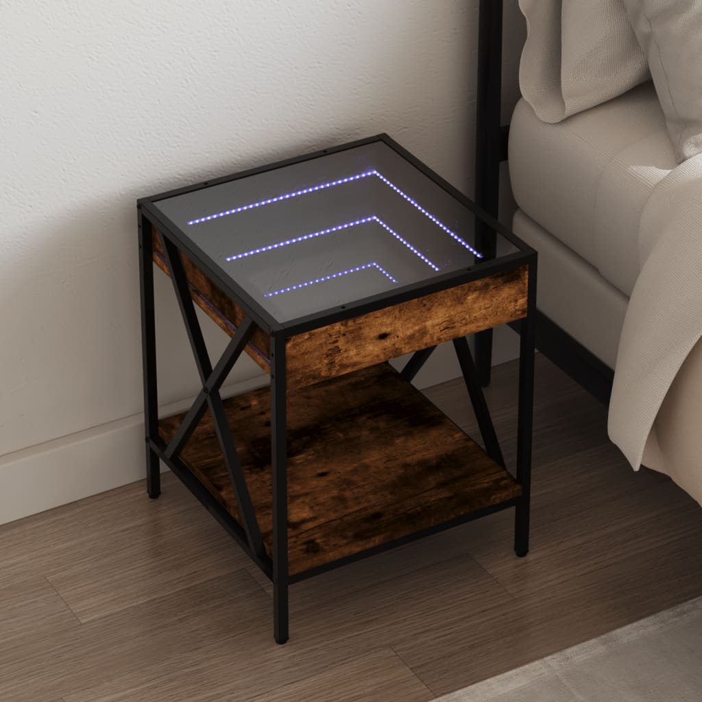 Bedside Table With Infinity Led 40X40X49 Cm