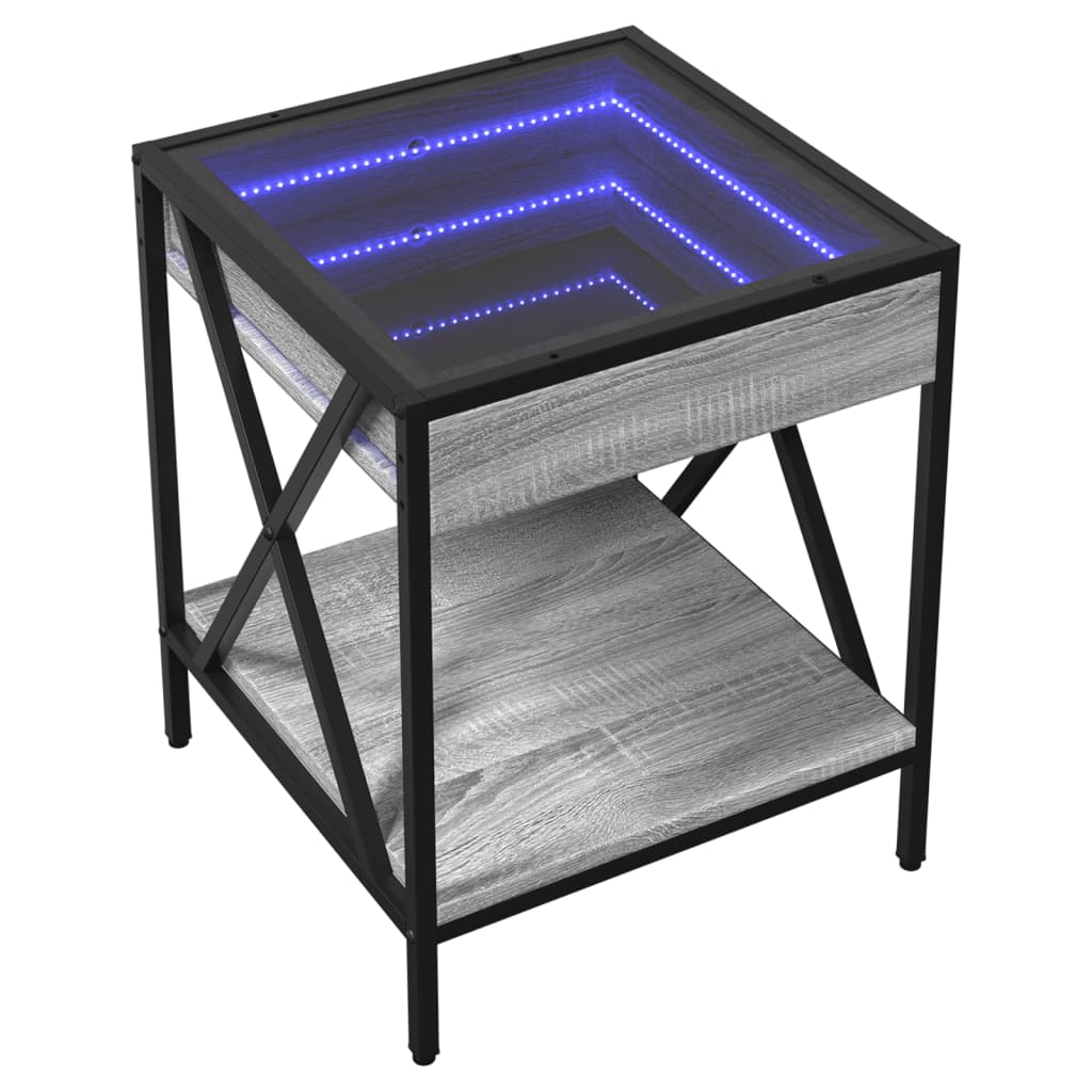 Bedside Table With Infinity Led 40X40X49 Cm
