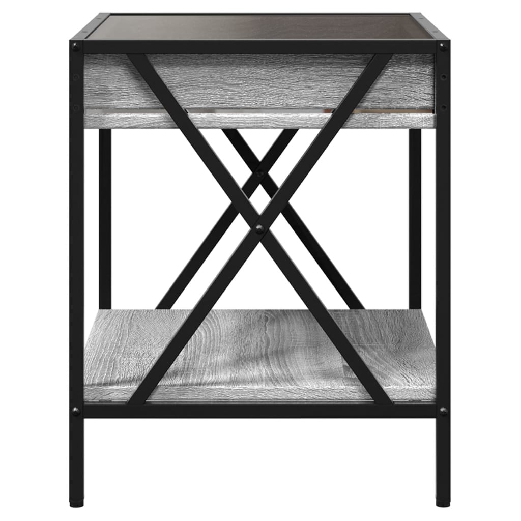 Bedside Table With Infinity Led 40X40X49 Cm