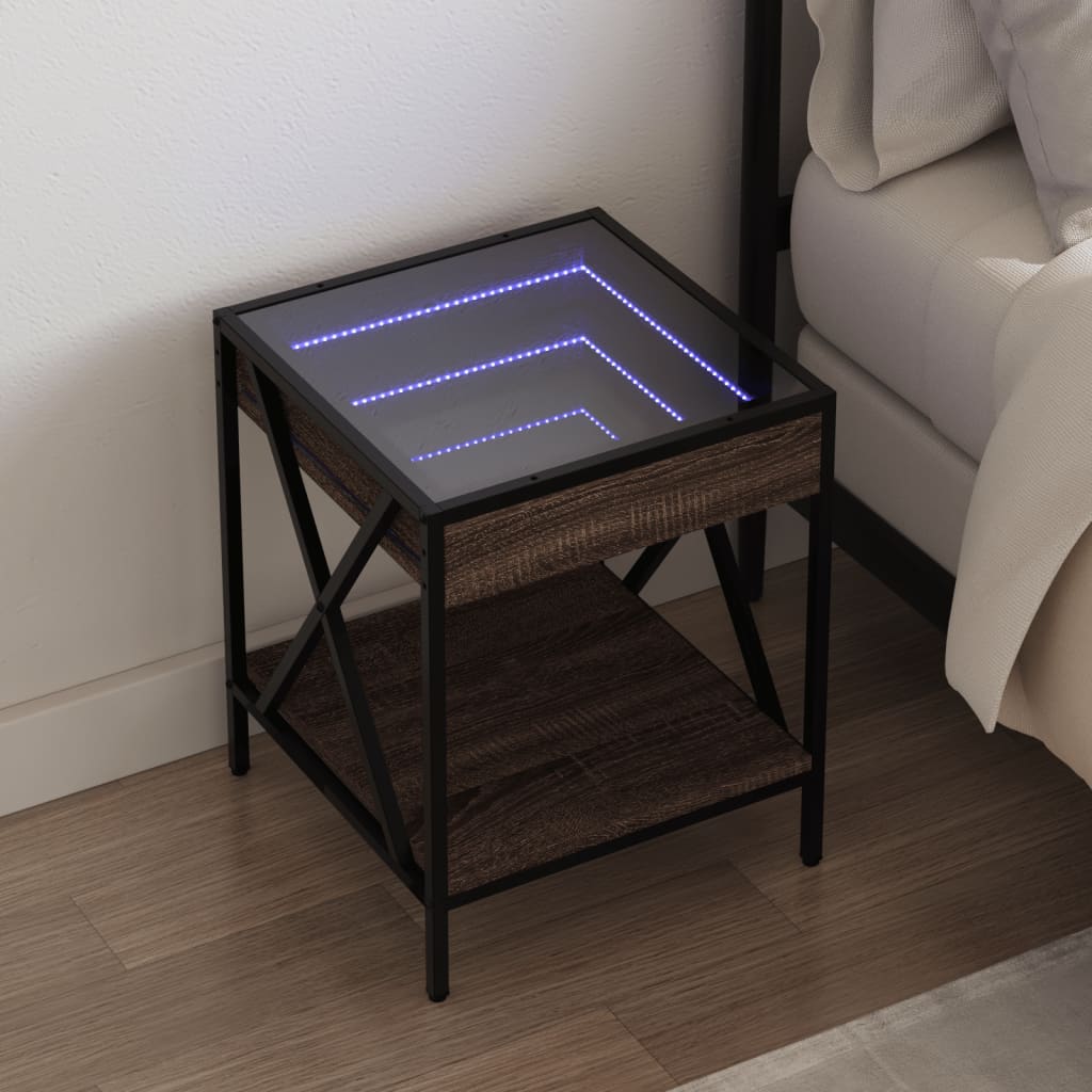 Bedside Table With Infinity Led 40X40X49 Cm