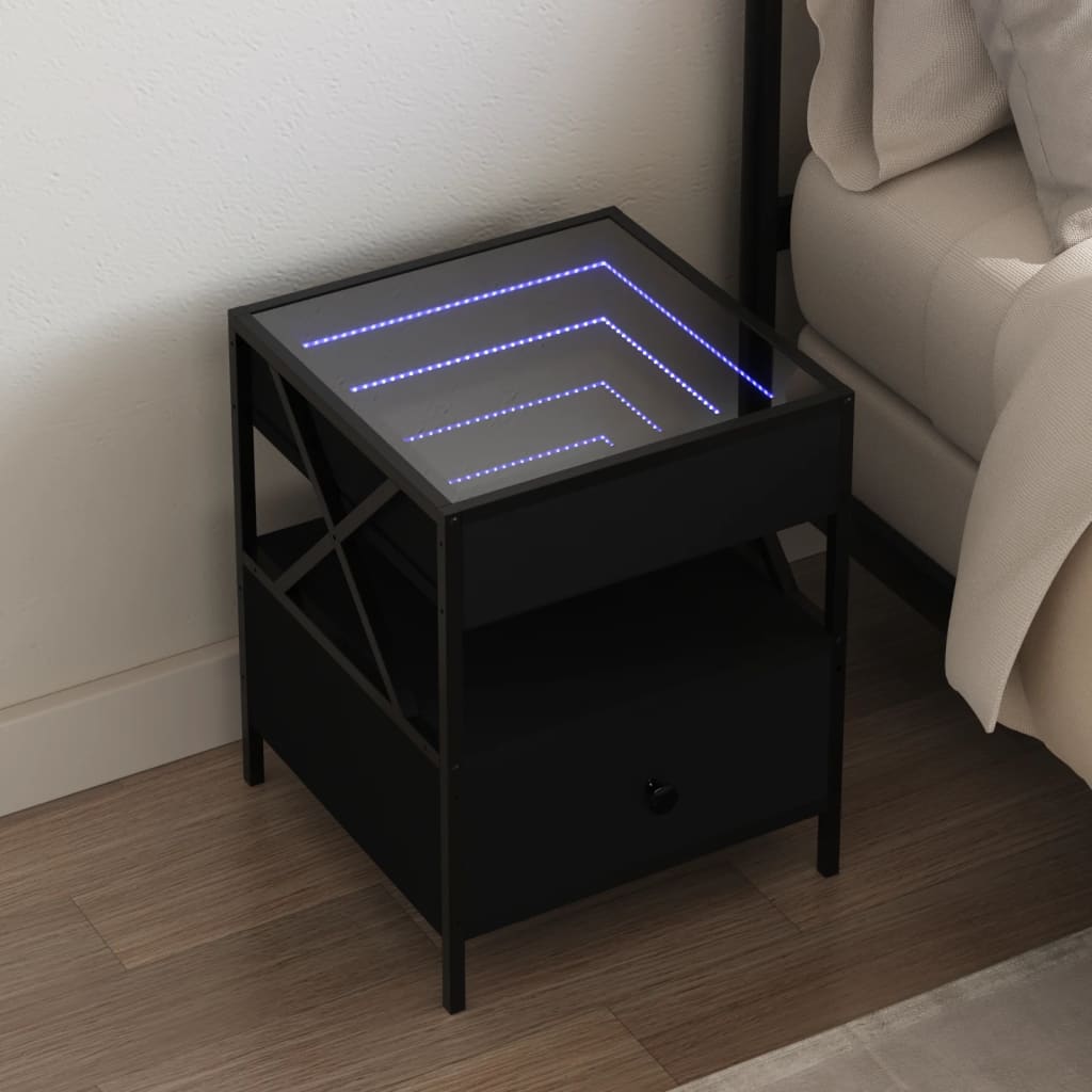 Bedside Table With Infinity Led 40X40X51 Cm