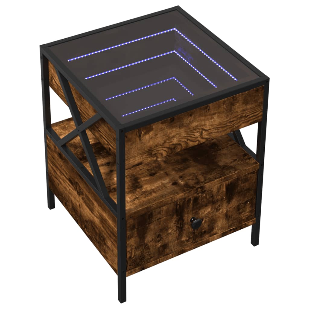 Bedside Table With Infinity Led 40X40X51 Cm
