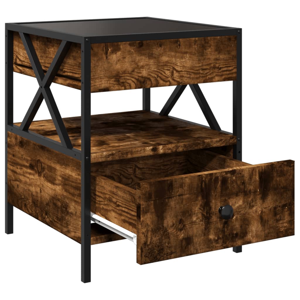 Bedside Table With Infinity Led 40X40X51 Cm