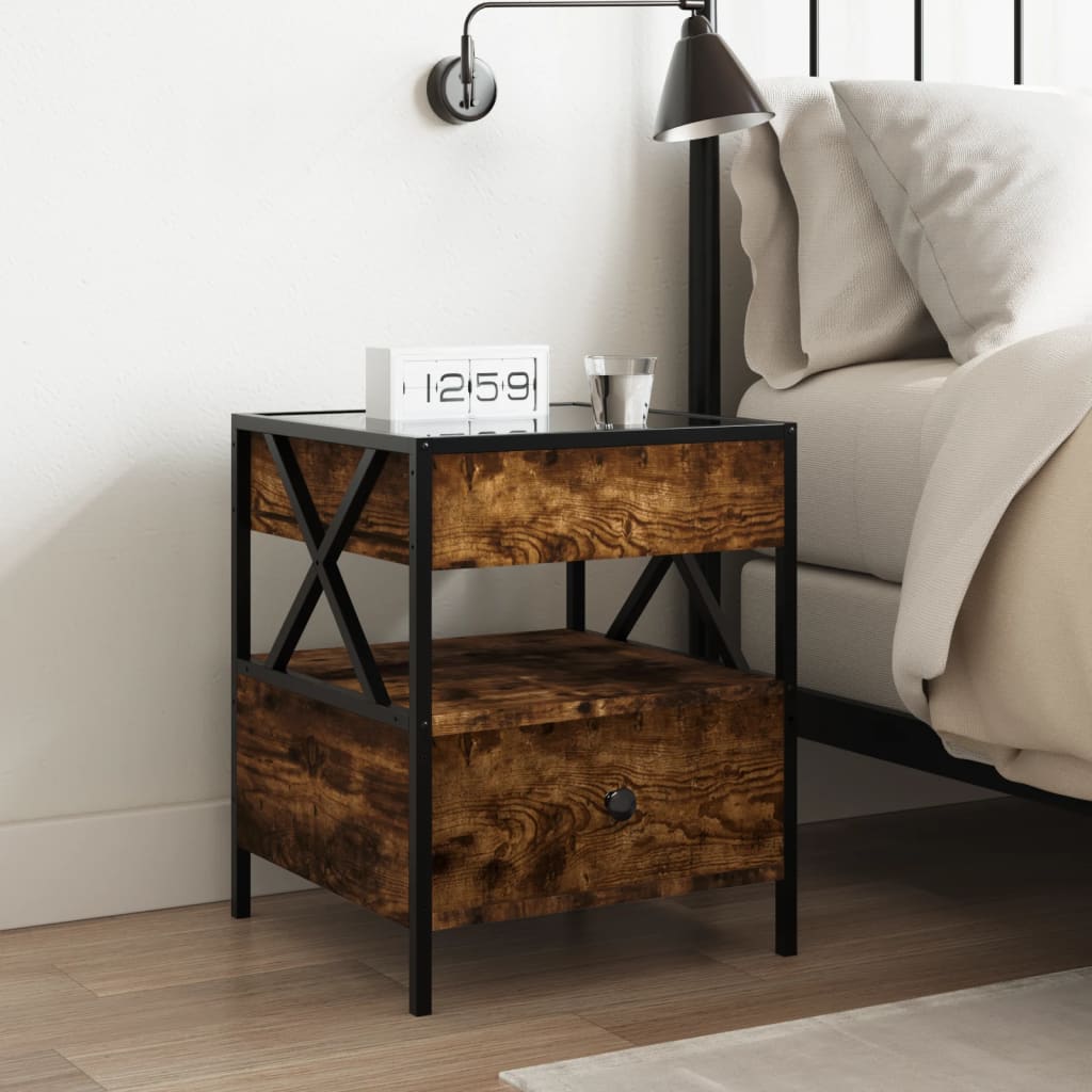 Bedside Table With Infinity Led 40X40X51 Cm