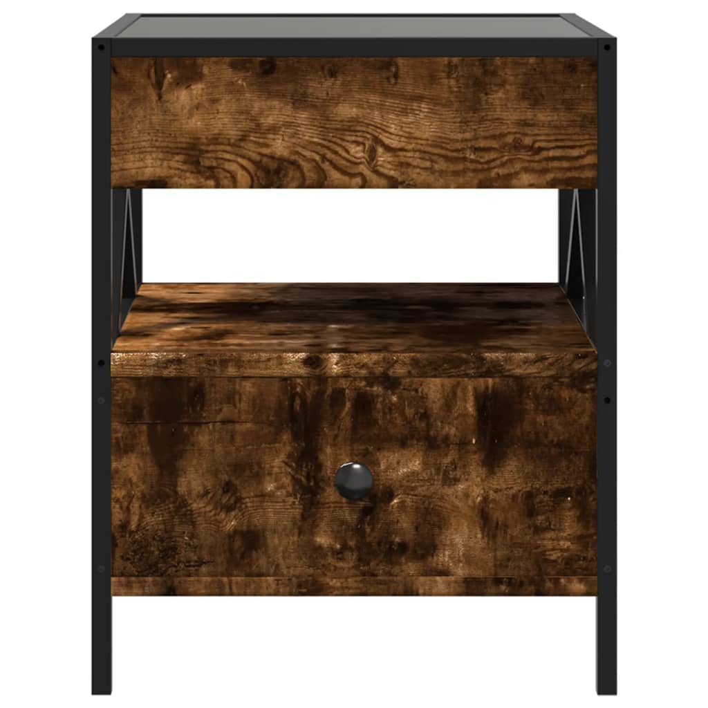Bedside Table With Infinity Led 40X40X51 Cm