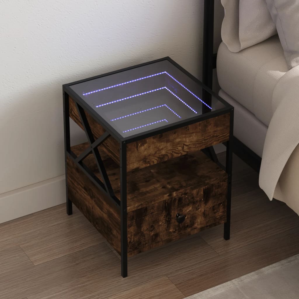 Bedside Table With Infinity Led 40X40X51 Cm
