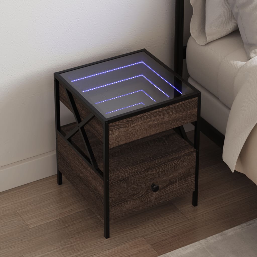 Bedside Table With Infinity Led 40X40X51 Cm